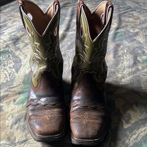 Durango Two-Tone Brown and Olive Western Boots